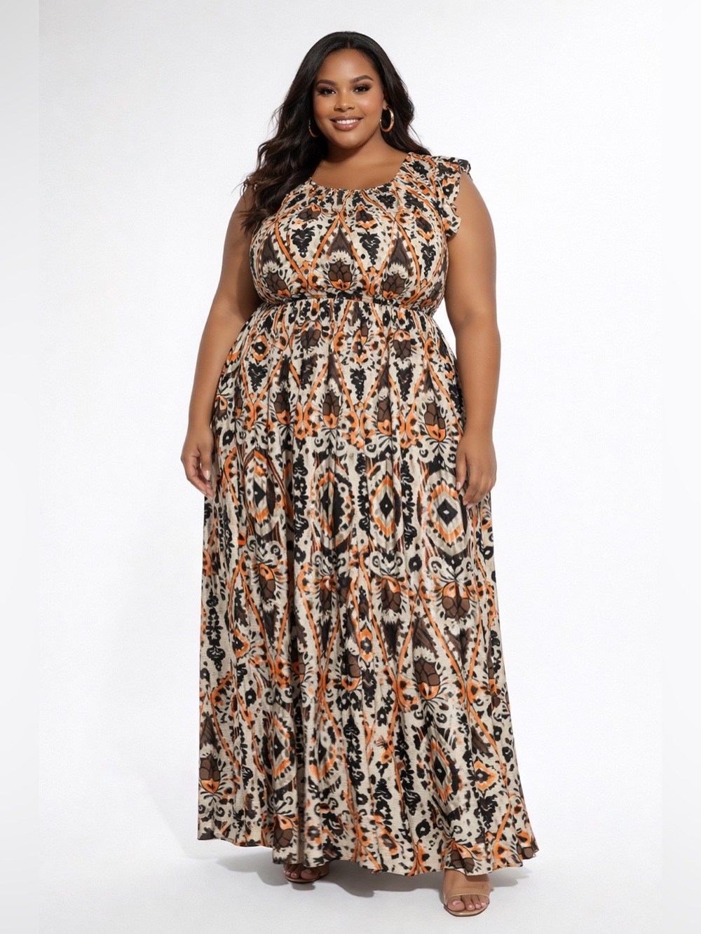 5/$25 My Style Colourful Tribal Print Maxi Dress Size 2X